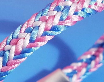 Transgender Pride Bracelet: Woven Satin in LGBTQ Flag Colors with Magnetic Clasp