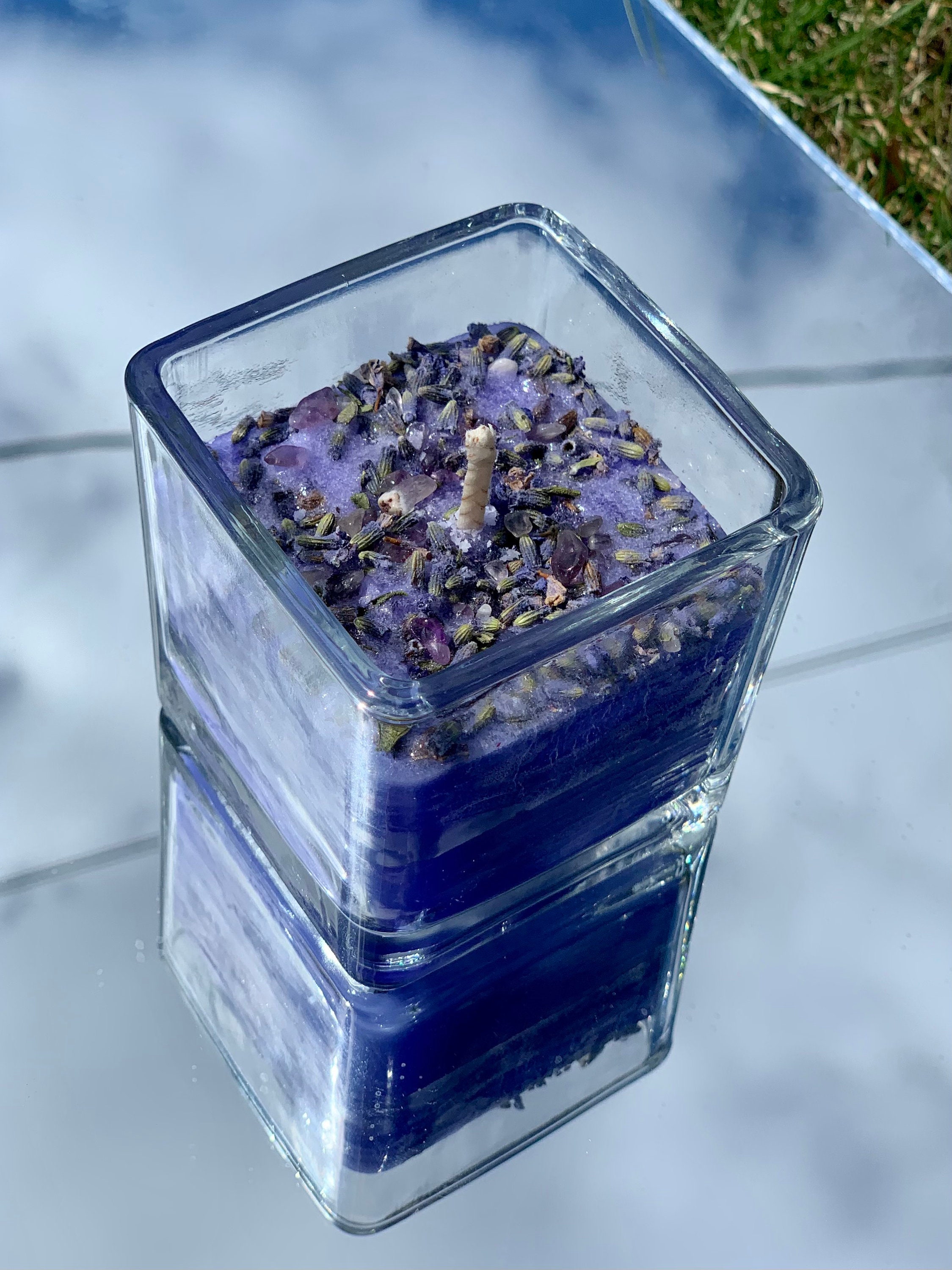 Herb Candle Herb Infused Candle Crystal Candle Crystal Etsy