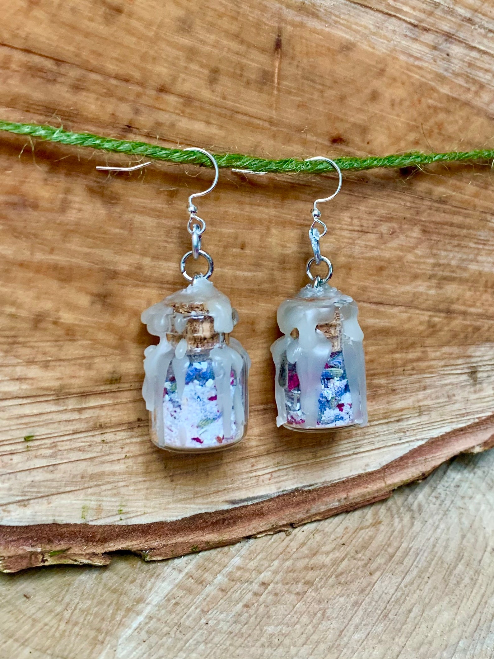 Positive Jar Earrings Spell Jar Earrings Metaphysical Etsy