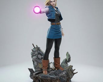 Android 18 | Tanuki | Hand-Painted Figure | Magnetized