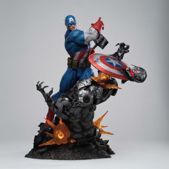 Captain Vs Ultron| ZEZ Studio | Hand-painted Figure | Magnetized