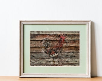 Printable Rooster Art, Rooster Photo Art, Chicken Décor, Country Wall Art Prints, Rooster Wall Art, Nursery Printable, Instant Download