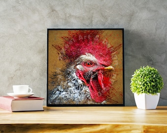 Printable Rooster Art, Rooster Photo Art, Chicken Décor, Country Wall Art Prints, Rooster Wall Art, Nursery Printable, Instant Download,