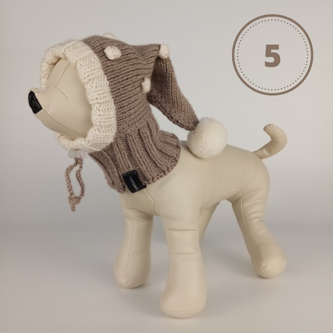 ZUWIJEQ Hundemütze 2-tlg Set | Gestrickte Blüten Mützen | Für Kleine Hunde Und Katzen