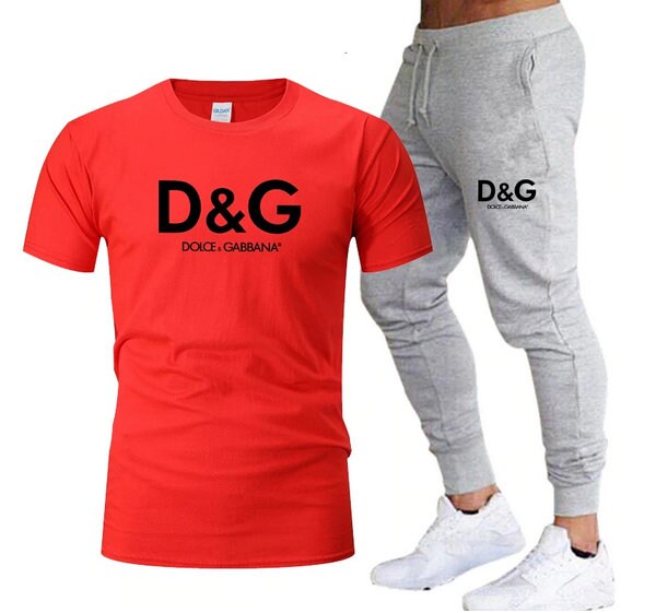 Men’s brand printed DG sportswear set pure cotton quick | Etsy