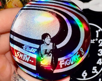 Elliott Smith-Figure 8 inspired Chrome Holo 58mm pin badge