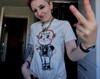 Vyvyan Basterd-“Kewpie Punk” Parody Original Vintage Off White T-shirt