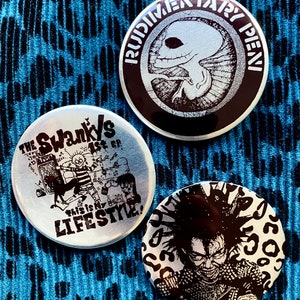 Chrome 58mm individual pin badges