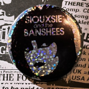 Siouxsie-sprankelende holografische pinbadges van 38 mm en 58 mm