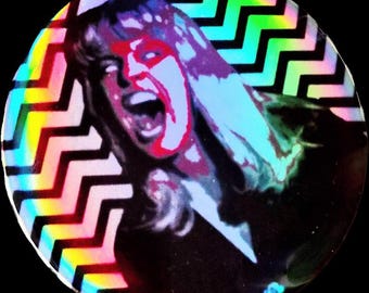 Laura Scream-Super Shiny Holographic 58mm Pin Badge