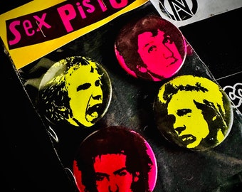 Neon Sex Pistols Badge Pack