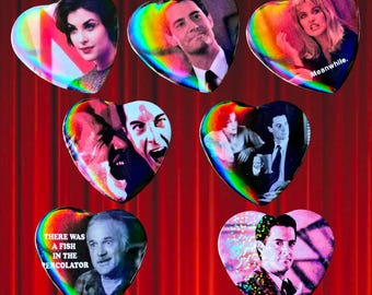Peaks Has My Heart!-Handmade Heart Shaped Pin Badges with Holographic/Glitter Finish