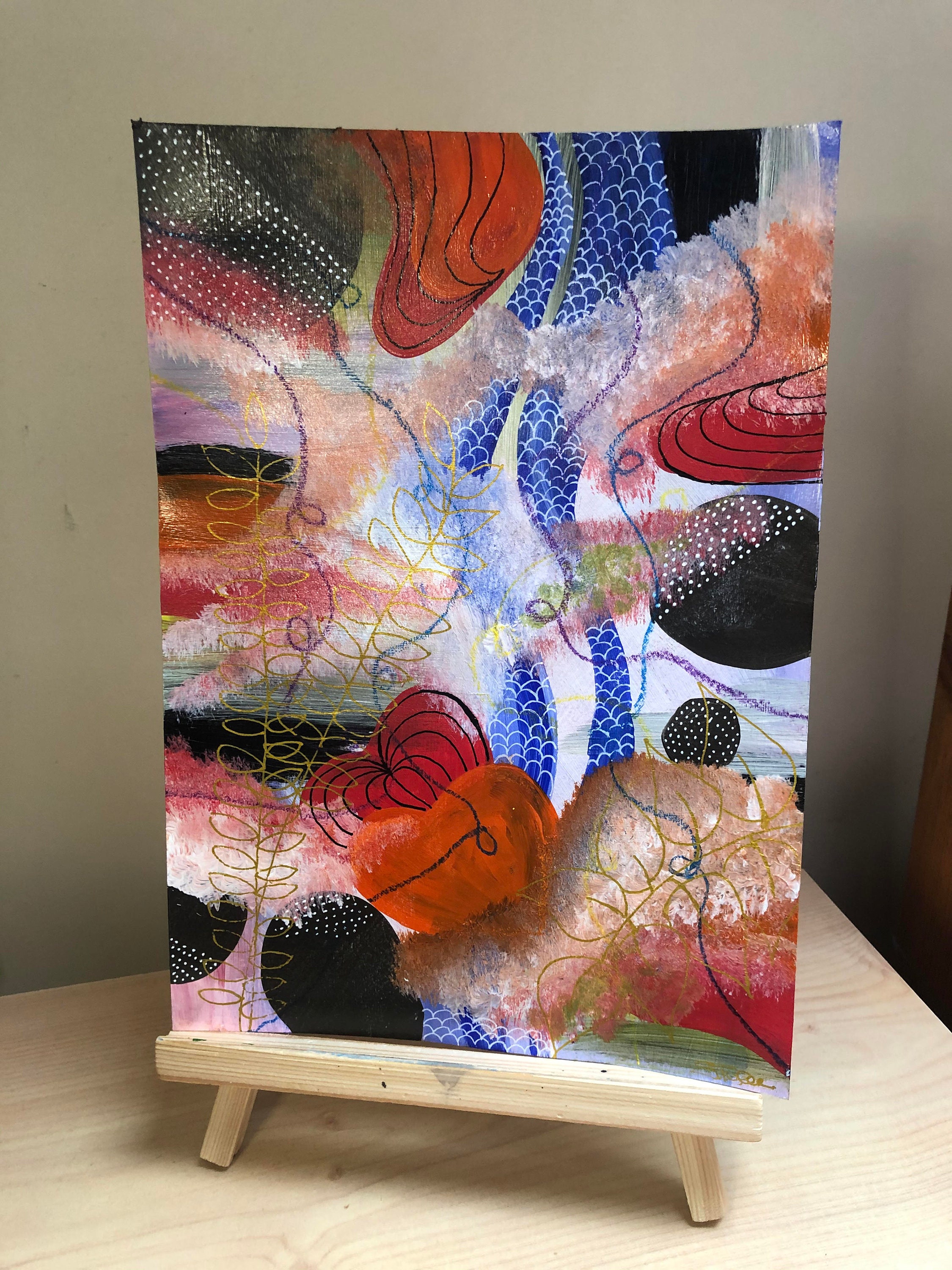 Acrylic Painting A4 Painting Fine Are Handpainted Multi Etsy