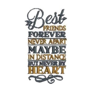 Best friends forever never apart embroidery design best  etsy Best friends forever never apart embroidery design best  etsy