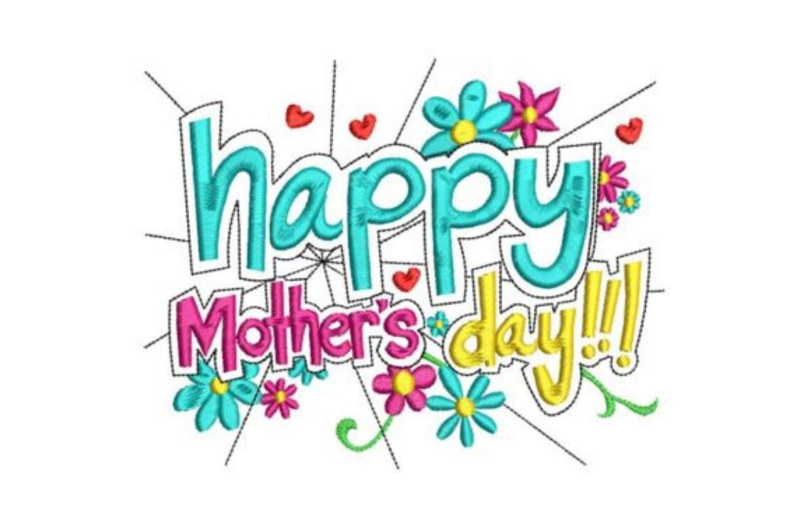 Happy Mothers Day Two Sizes Embroidery Happy Mothers Day Two Sizes Embroidery
