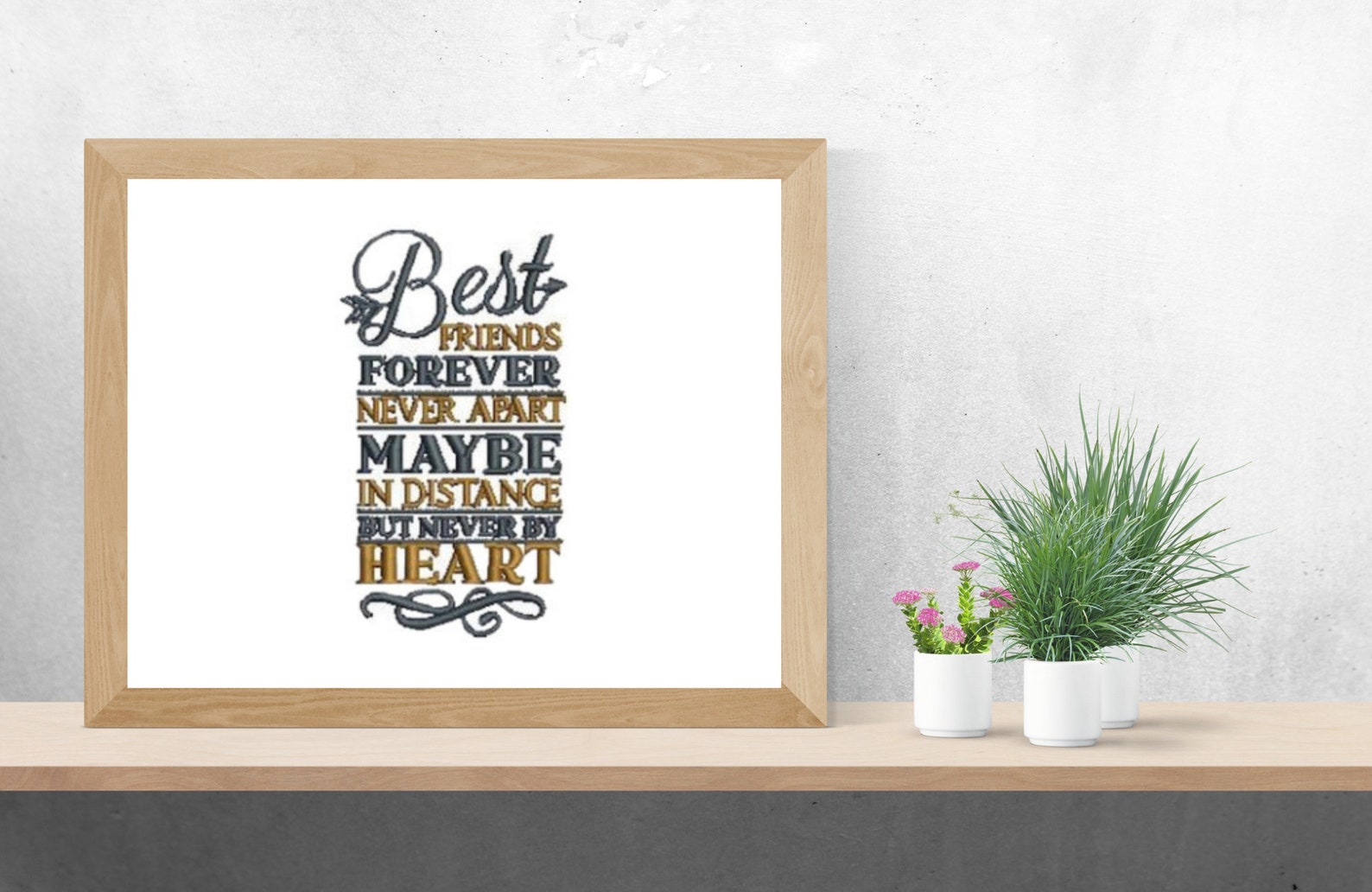 Best friends forever never apart embroidery design best  etsy Best friends forever never apart embroidery design best  etsy