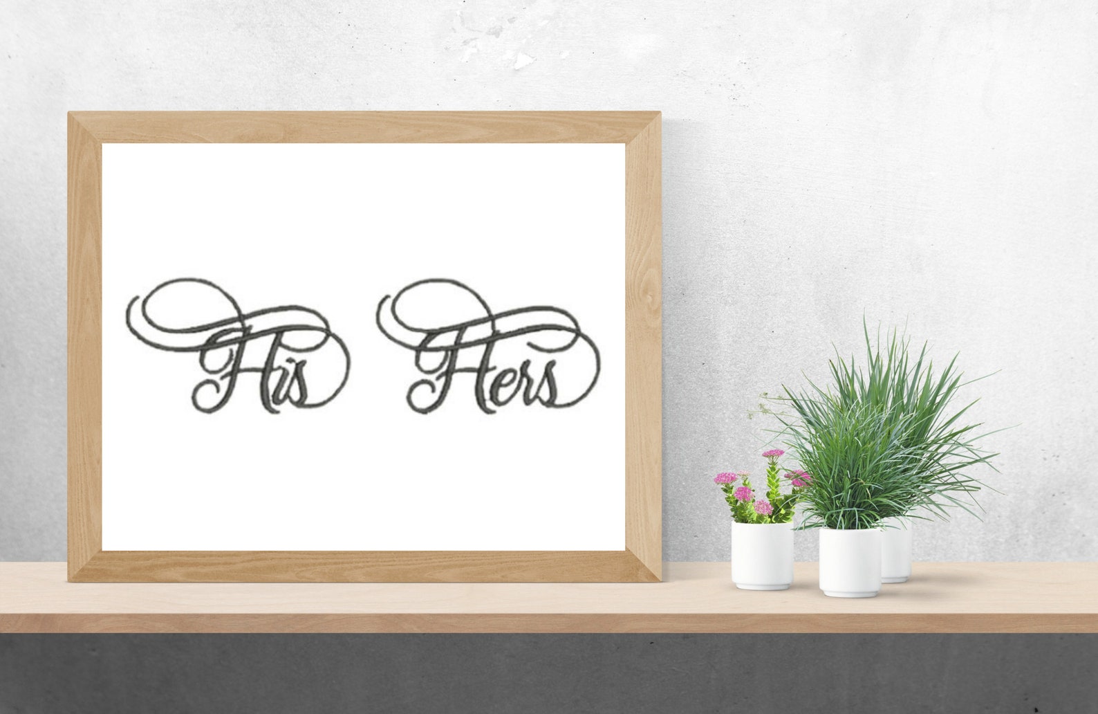 His Hers Embroidery Design Machine Embroidery Design Hers  Etsy