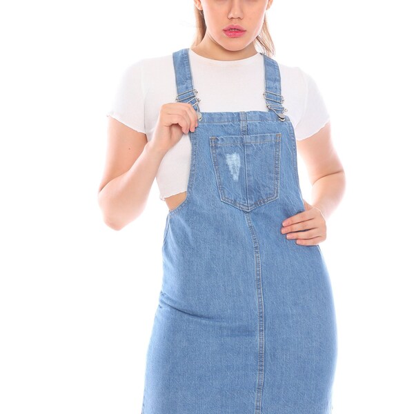 Denim Jumper Dress Etsy