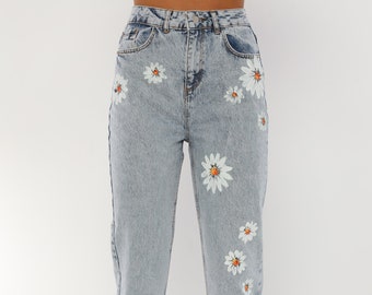 Hand Painted Jeans Etsy Hand Painted Jeans Etsy