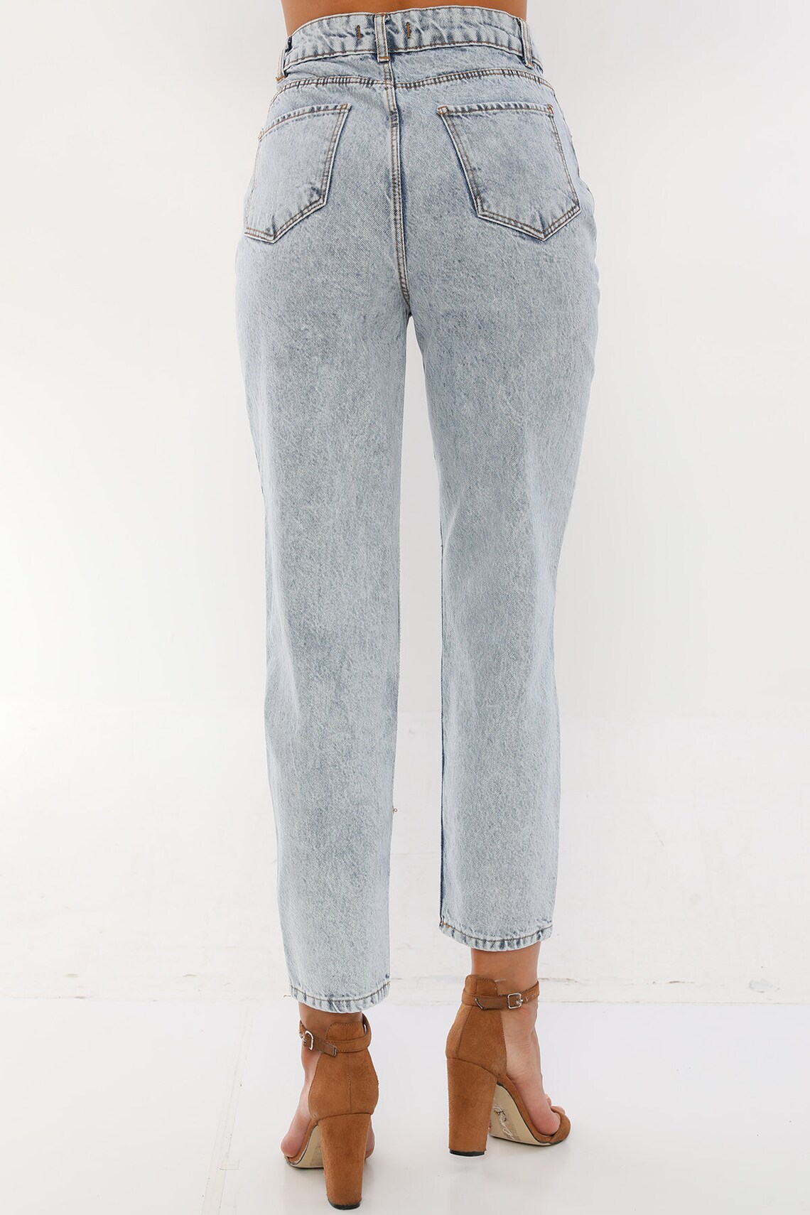 Women's High Waist Floral Custom Hand Painted Mom Jeans Etsy