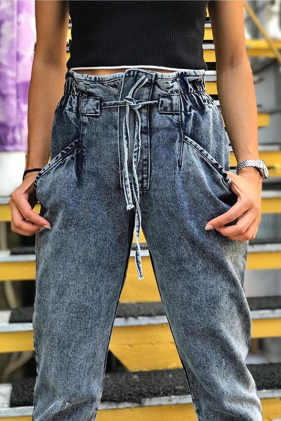 Women's High Waist Elastic Waist Jeans Denim Pants -  Canada