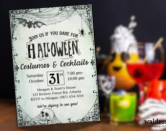 Haunted Mansion Halloween Party Invite | Halloween Invite | halloween party invitation digital | Halloween Ghost | Costumes and Cocktails