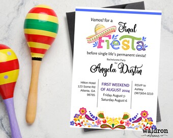 Final Fiesta Bachelorette Party Invitation | Miami Bachelorette | Fiesta Bachelorette | Last Fiesta Bachelorette Party | Fiesta Invitation