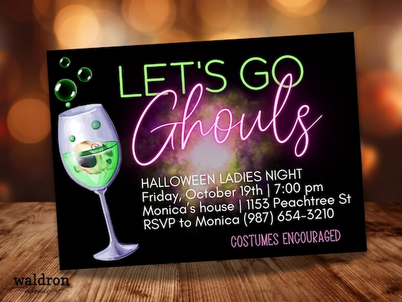 Halloween Party Invite | Lets Go Ghouls | Halloween Invite | Lets Go Girls | Halloween Girls Night | Ladies Night | Halloween Hen Party
