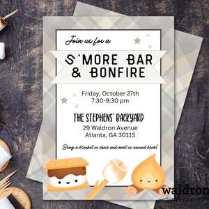 Invito al falò Smore / Festa Smore e falò / 10° compleanno / Divertimento Smore / Marshmallow arrostiti / Glamping / Addio al nubilato in campeggio