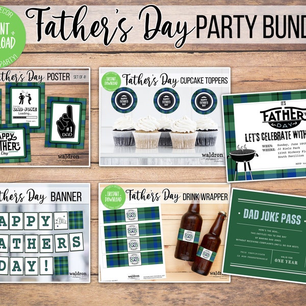 Fathers Day Bundle | Happy Fathers Day Banner | Fathers Day Gift From Girlfriend | Fathers Day Coupon Cook | Father39s Day |  BBQ Invite