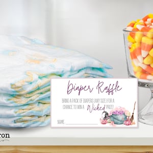 Diaper Raffle Kit | Halloween Baby Shower Game | A Baby is Brewing Baby ...