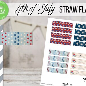 4th of July Straw Topper | Cocktail Picks Toppers | Event Decor Rustic Wooden | Independence Day Party Straws | 4th of July Decorations