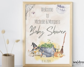 Halloween Baby Shower | Baby Shower Welcome Sign | A Baby is Brewing | Halloween Gender Reveal | Halloween Baby Shower Decorations | Ghoul