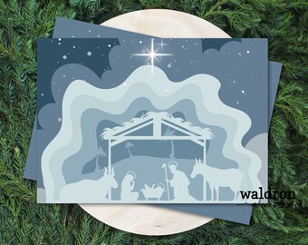 Oh Holy Night | Religious Christmas Card | Custom Christmas Card | Nativity Christmas Card | O Holy Night | Editable Digital Christmas Card