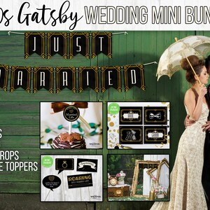Great Gatsby | Engagement Party Decorations | Just Married Sign | Roaring 20s Decorations | Wedding Bundle | Bridal Shower Decorations