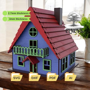 Create Your Own Miniature Home | Laser Cut Dollhouse Files | DIY Dollhouse Kit | Laser Cut Files for 2.7mm 3mm Wood | svg dxf pdf ai