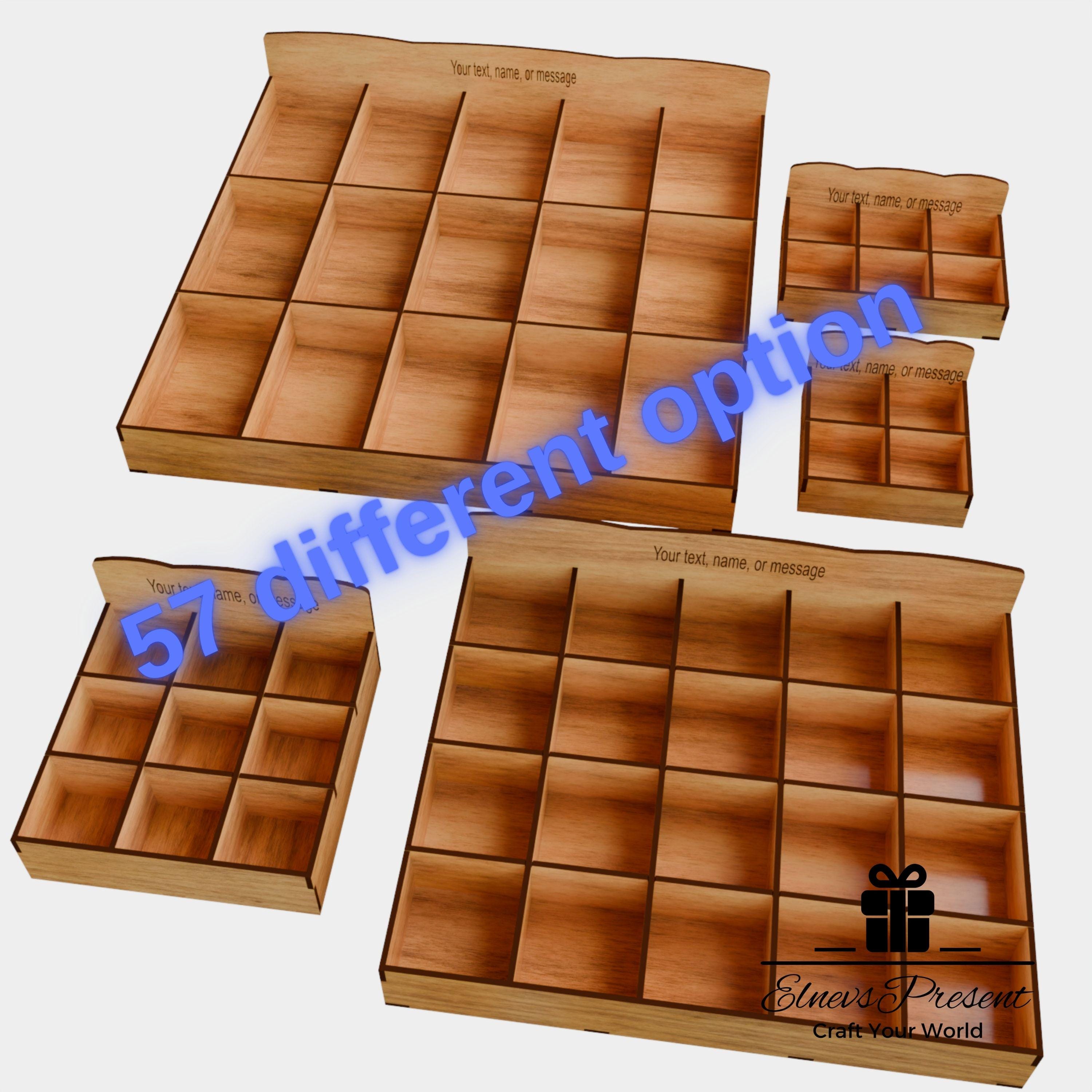 Slotted Box Frame Modular Slotted Box With Divider: Laser Cut Desk Organizer (DXF, PDF ...