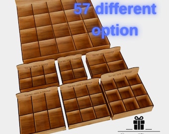 Modular Slotted Box with Divider: Laser Cut Desk Organizer (DXF, PDF, SVG)