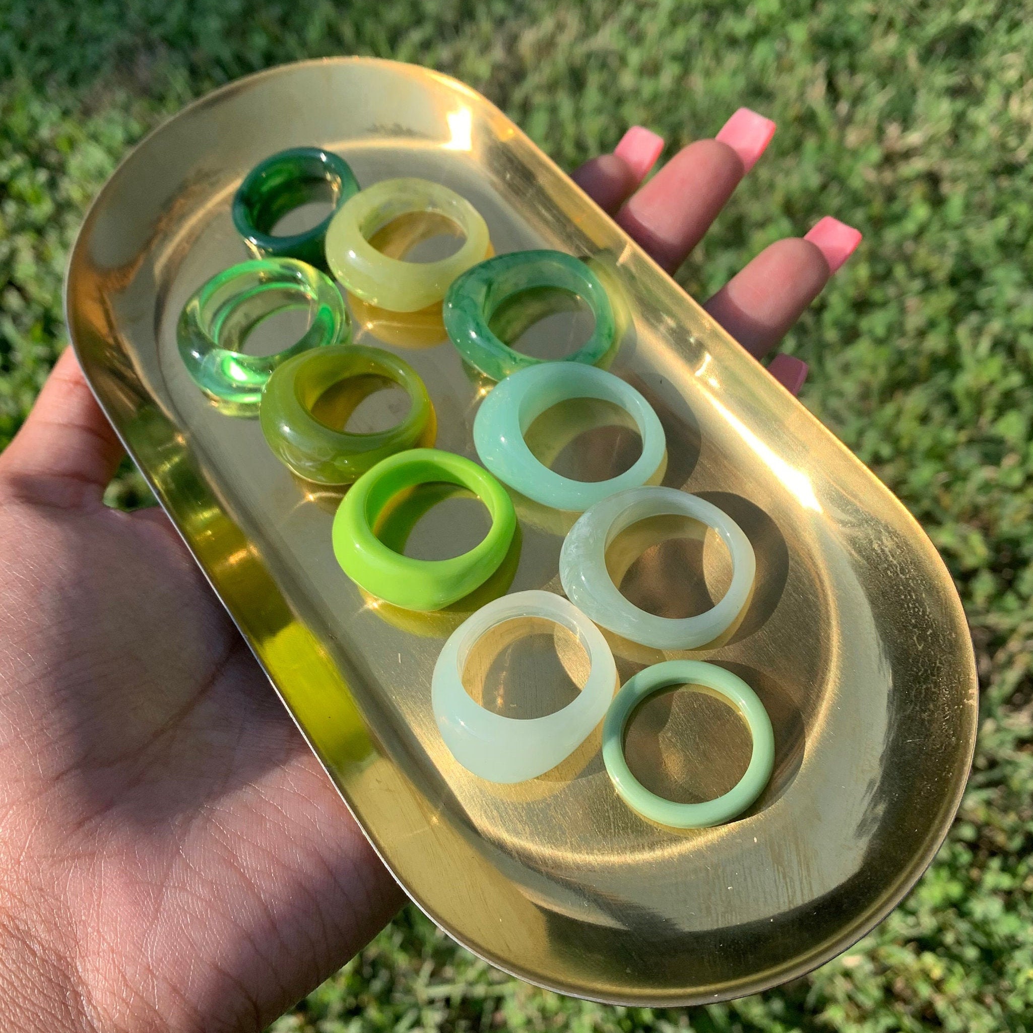 Chunky Rings | Green Theme
