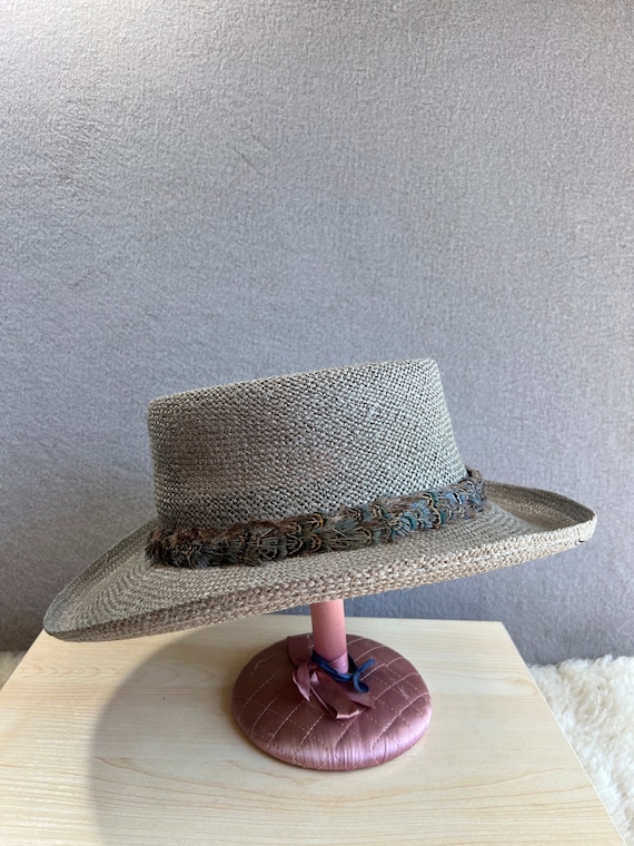 Vintage Borsalino 1957 Marca Depositata Straw Summer Fedora  display picture 2
