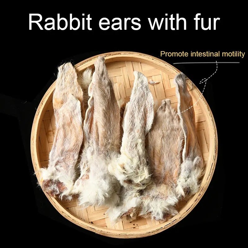 Natural Rabbit Ears, Dehydrated Air Dried Young Rabbit Ear , Hair on