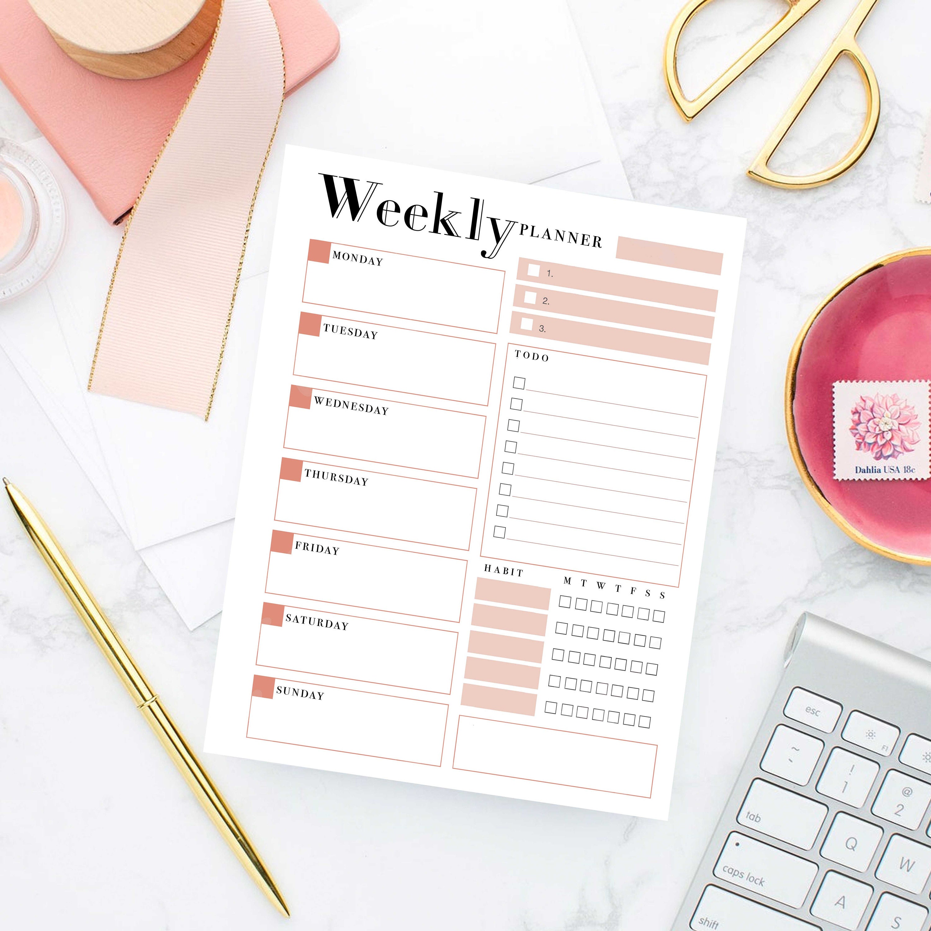 Weekly Planner Weekly Schedule Printable Planner Weekly - Etsy
