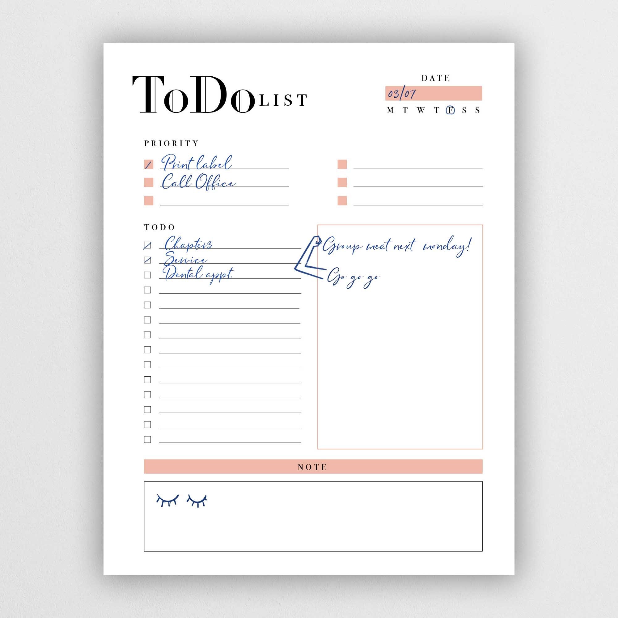 to do list printable to do list planner page productivity etsy