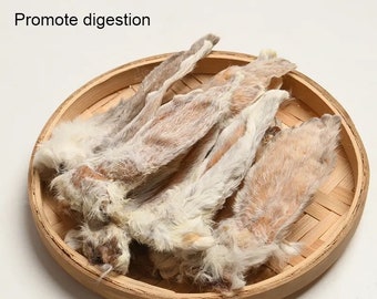Natural Rabbit Ears, Dehydrated air dried young rabbit ear , Hair on Treats Chews Bone Ear for dogs