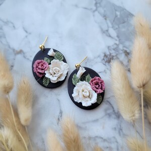 Handmade Floral Polymer Clay Earrings