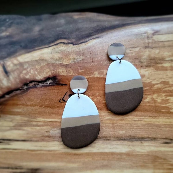 Handmade Polymer Clay Color Block Earrings