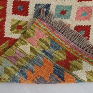 2x4 Oushak Kilim,Kilim Rug, 2x4 Wool Rug, Anatolian Rug, Turkish Kilim Rug, Colourful Rug, Vintage Small Rug, Turkish Rug, Vintage Rug,3109 image 10