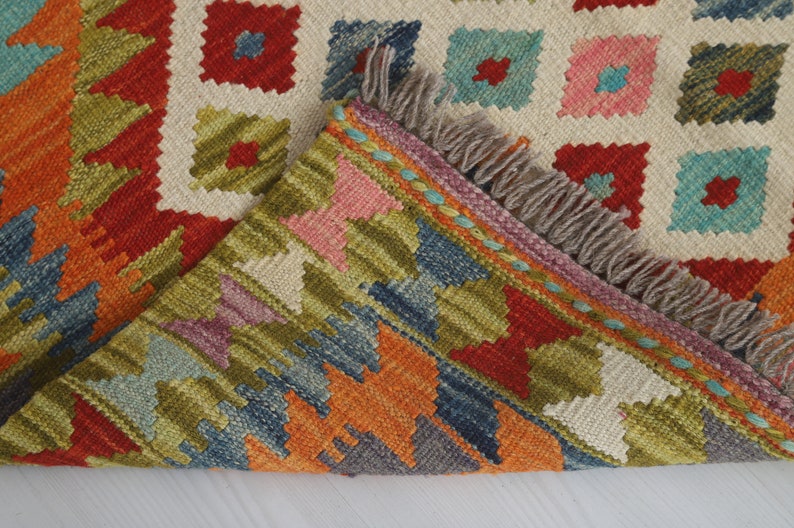2x4 Oushak Kilim,Kilim Rug, 2x4 Wool Rug, Anatolian Rug, Turkish Kilim Rug, Colourful Rug, Vintage Small Rug, Turkish Rug, Vintage Rug,3109 image 10
