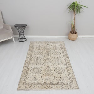 4x7 Bohemian Rug, Home Decor, Turkish Rug, Semi Antique Rug, 4x7 Oriental Rug, Handmade Rug, Rug For Office,Oushak Rug,4x7 Vintage Rug,13230