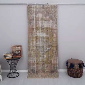Pastel Turkish Rug, Muted Rug, Area Rug, Anatolian Rug, Soft Rug, Turkish Rug,Bohemian Rug,3x7 Vintage Rug,Oushak Rug,Wool Vintage Rug,23481